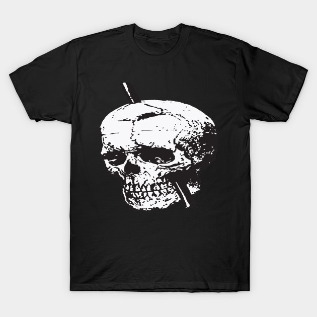 Black and White Skull of Phineas Gage With Tamping Iron Vector T-Shirt by taiche
